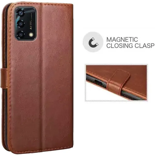 Brown_Artificial_Leather_Oppo_F19S_Back_Cover