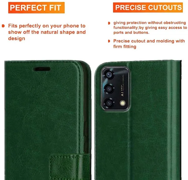 Green_Artificial_Leather_Oppo_F19S_Back_Cover