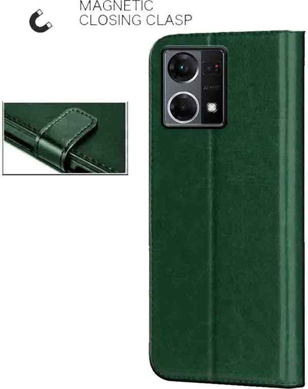 Green_Artificial_Leather_Oppo_F21_Pro_Back_Cover