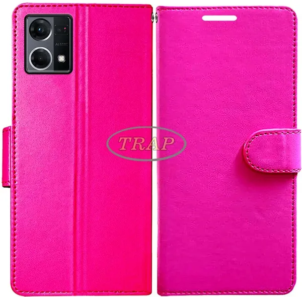Pink_Artificial_Leather_Oppo_F21_Pro_Back_Cover