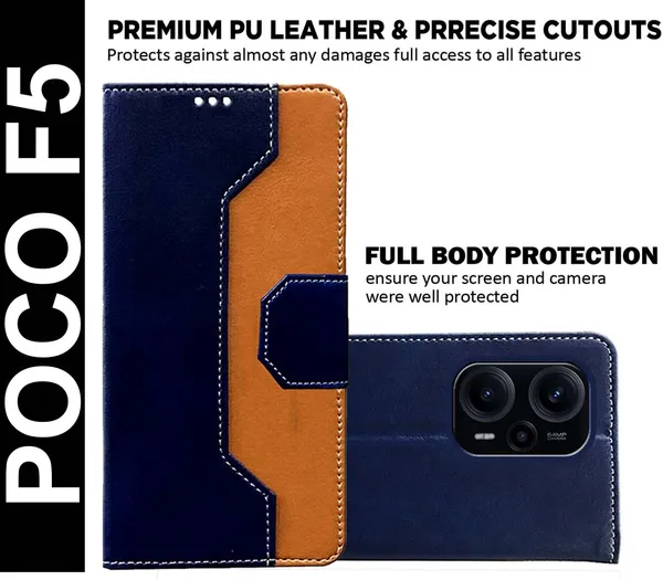 Multicolor_Artificial_Leather_Poco_F5_Flip_Cover