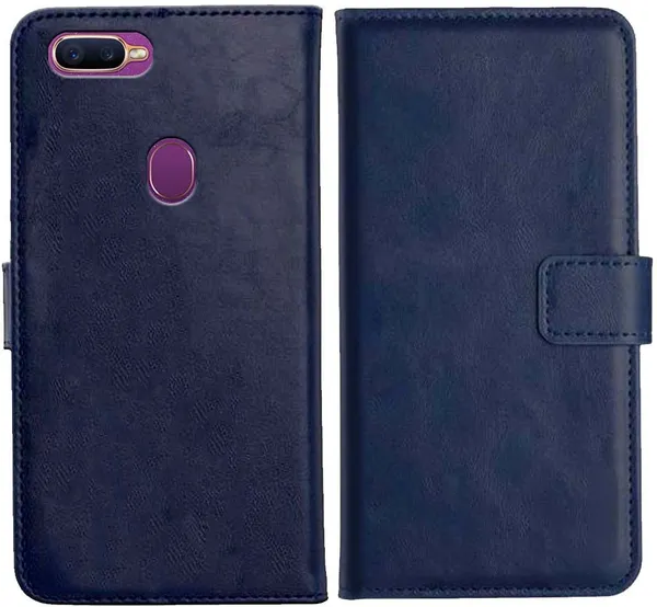Blue_Leather_Oppo_F9_Flip_Cover