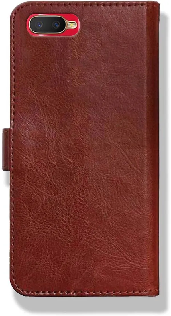 Brown_Leather_Oppo_K1_Flip_Cover