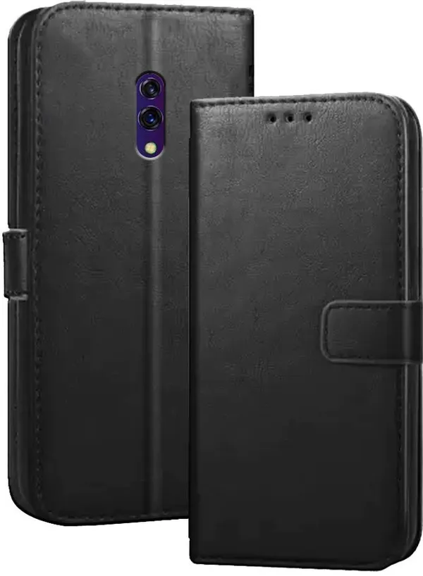 Black_Artificial_Leather_OPPO_K3_Flip_Cover