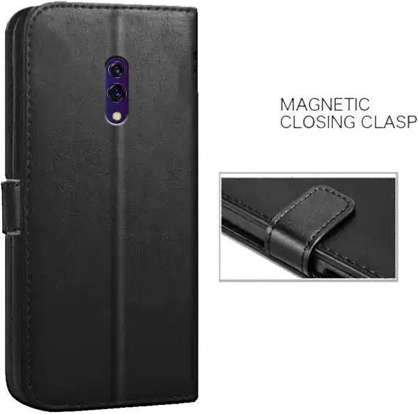 Black_Artificial_Leather_OPPO_K3_Flip_Cover