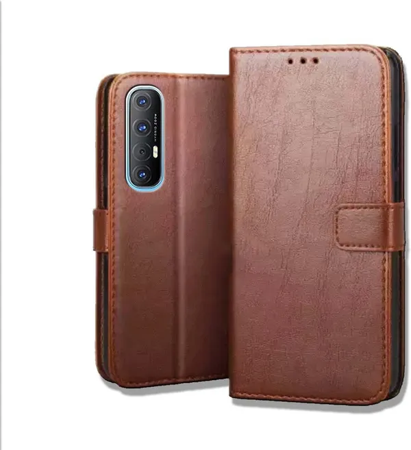 Brown_Leather_Oppo_Reno_3_Pro_Flip_Cover
