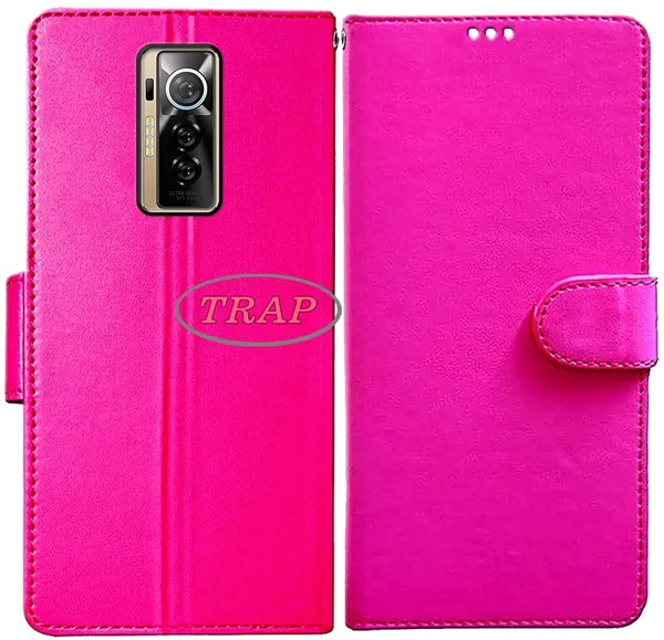 Pink_Artificial_Leather_Tecno_Phantom_X_Back_Cover