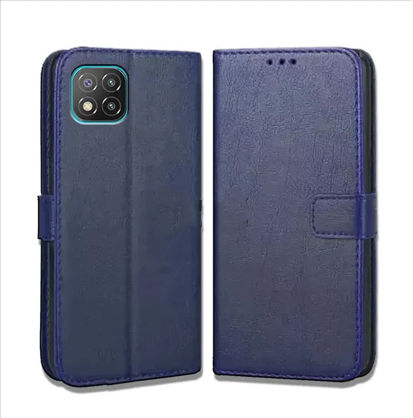 Blue_Leather_Poco_C3_Flip_Cover