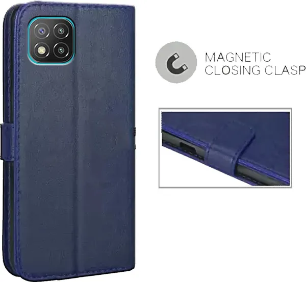 Blue_Leather_Poco_C3_Flip_Cover