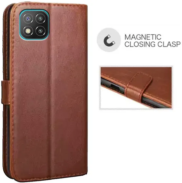 Brown_Leather_Poco_C3_Flip_Cover