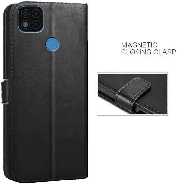 Black_Artificial_Leather_Poco_C31_Back_Cover
