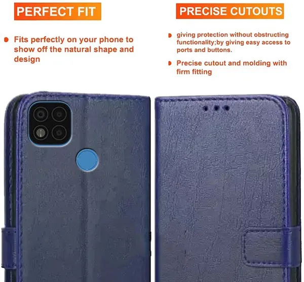 Blue_Artificial_Leather_Poco_C31_Back_Cover