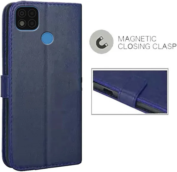 Blue_Artificial_Leather_Poco_C31_Back_Cover