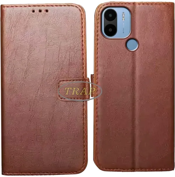 Brown_Artificial_Leather_Poco_C50&Poco_C51&Redmi_A1_Plus&Redmi_A2_Plus_Back_Cover