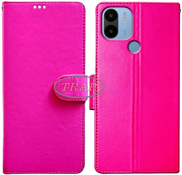 Pink_Artificial_Leather_Poco_C50&Poco_C51&Redmi_A1_Plus&Redmi_A2_Plus_Back_Cover