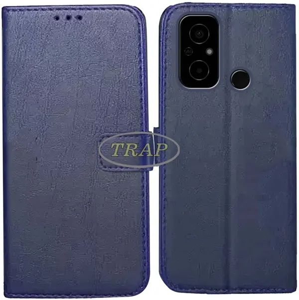 Blue_Artificial_Leather_POCO_C55&Redmi_12C_Back_Cover