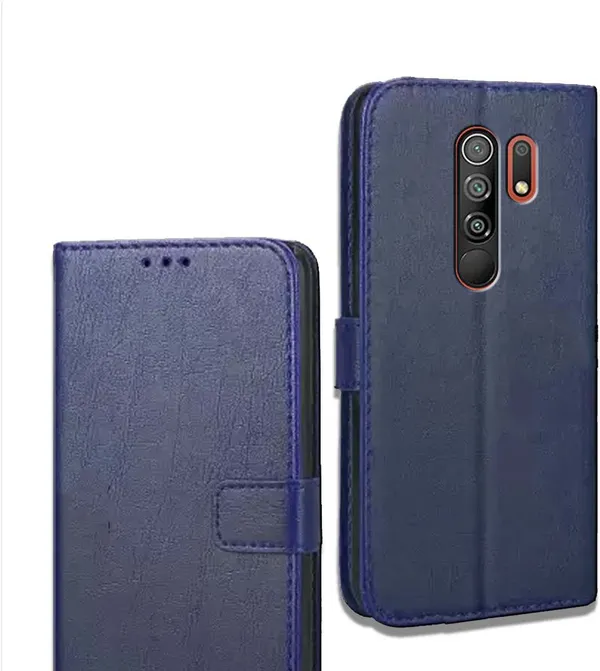 Blue_Leather_Poco_M2_Flip_Cover