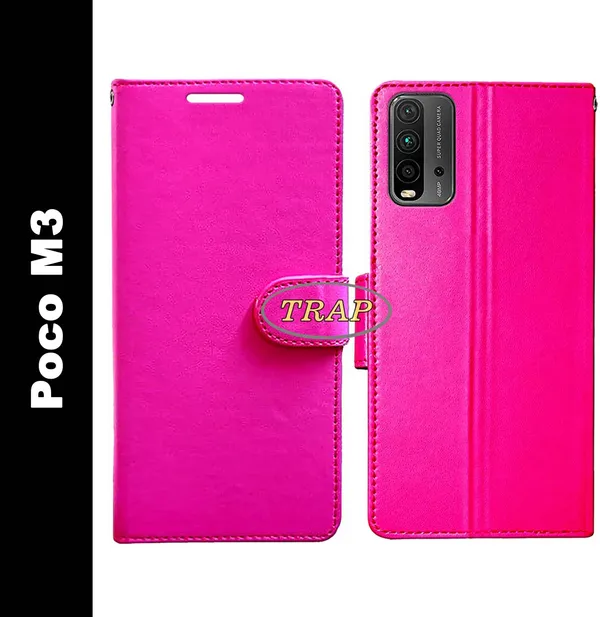 Pink_Artificial_Leather_Poco_M3_Back_Cover