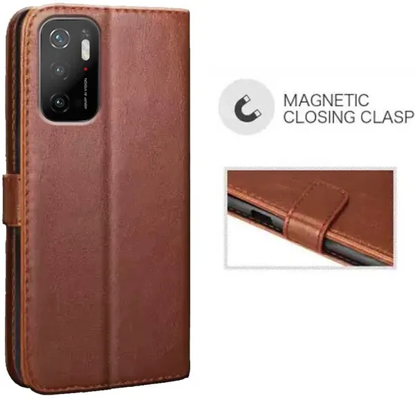 Brown_Artificial_Leather_Poco_M3_Pro_5G&Poco_M3_Pro_5G_(M2103K19PG)_Flip_Cover