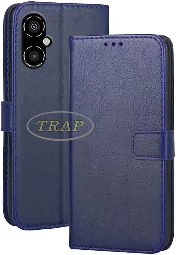 Blue_Artificial_Leather_Poco_M4_5G_Back_Cover