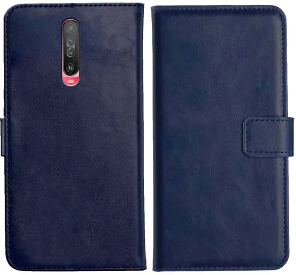 Blue_Leather_Poco_X2_Flip_Cover