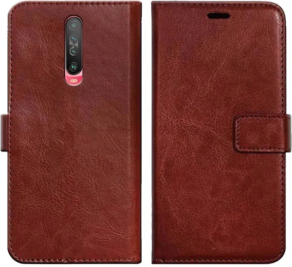 Brown_Leather_Poco_X2_Flip_Cover
