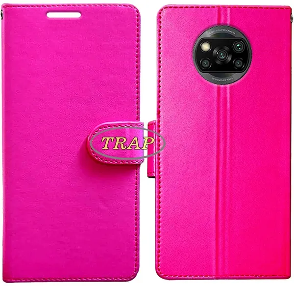 Pink_Artificial_Leather_Poco_X3_Back_Cover