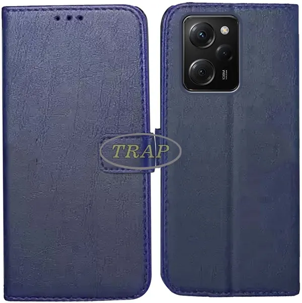 Blue_Artificial_Leather_Poco_X5_Pro_5G_Back_Cover