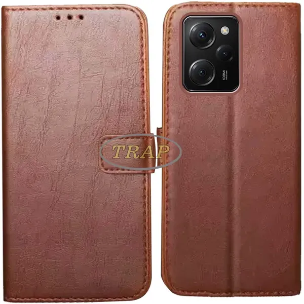 Brown_Artificial_Leather_Poco_X5_Pro_5G_Back_Cover