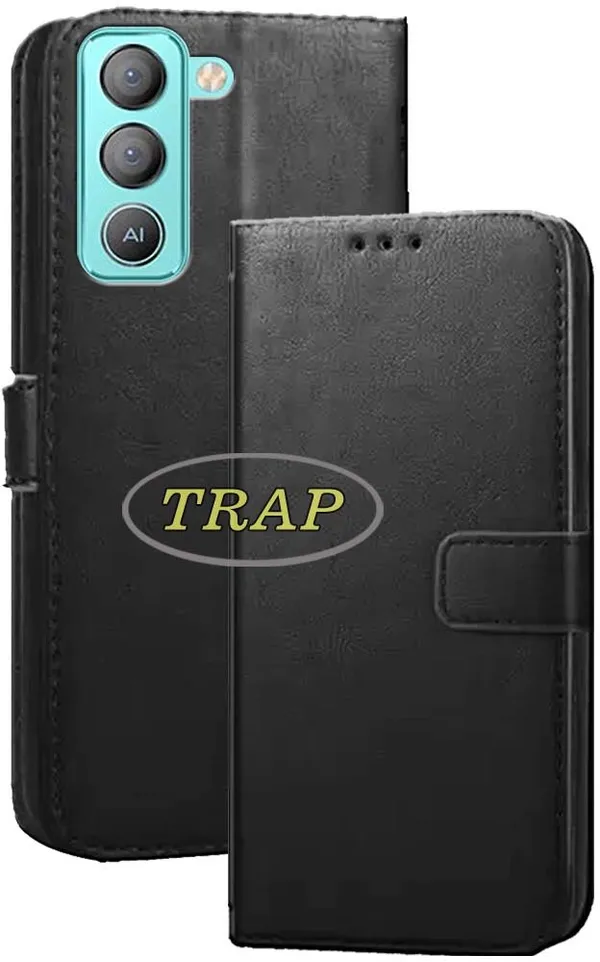 Black_Artificial_Leather_Tecno_Pop_5_Lite_Back_Cover