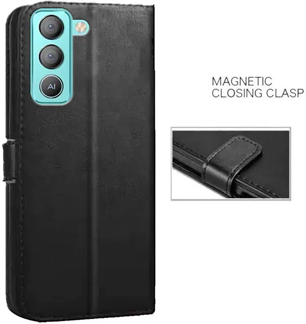 Black_Artificial_Leather_Tecno_Pop_5_Lite_Back_Cover