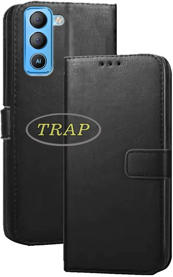 Black_Artificial_Leather_Tecno_Pop_5_Pro_Back_Cover