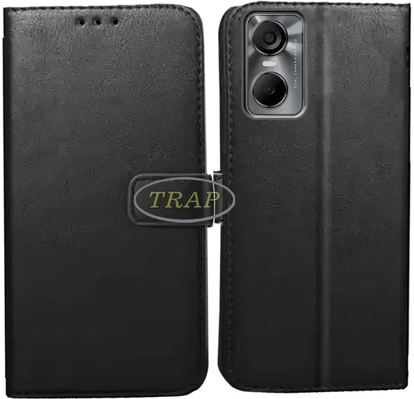 Black_Artificial_Leather_Tecno_Pop_6_Pro_Back_Cover