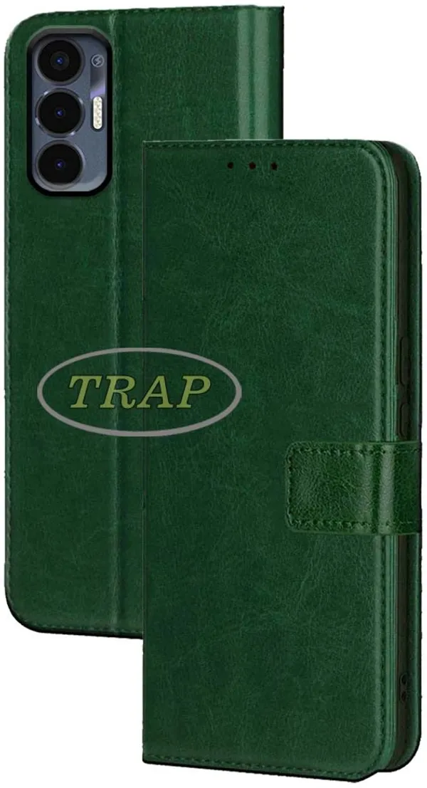 Green_Artificial_Leather_Tecno_Pova_3_Back_Cover