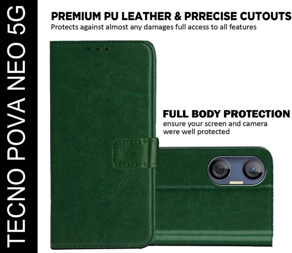 Green_Artificial_Leather_Tecno_Pova_Neo_5G_Back_Cover