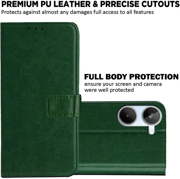 Green_Artificial_Leather_Realme_10_Back_Cover