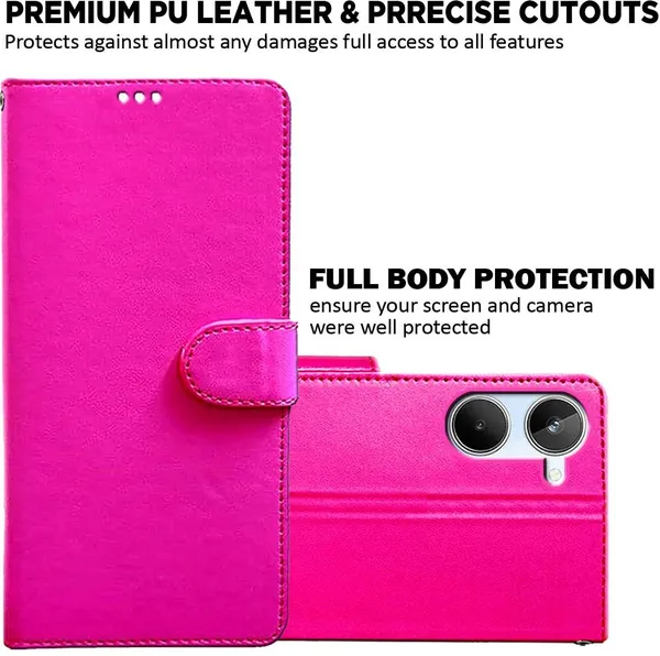 Pink_Artificial_Leather_Realme_10_Back_Cover