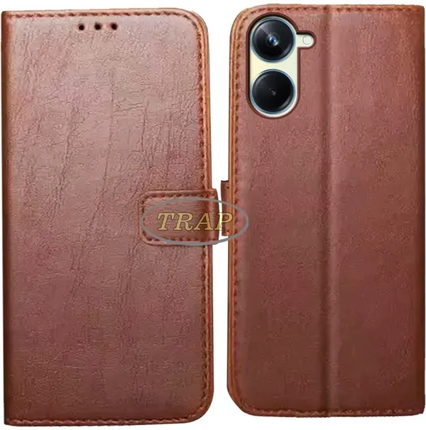 Brown_Artificial_Leather_Realme_10_Pro_5G_Back_Cover