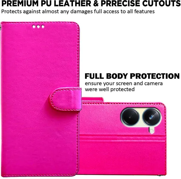 Pink_Artificial_Leather_Realme_10_Pro_5G_Back_Cover
