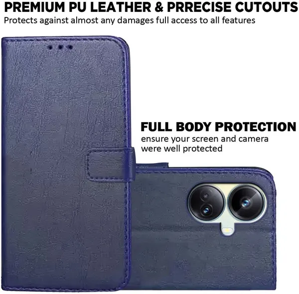 Blue_Artificial_Leather_Realme_10_Pro_Plus_Back_Cover