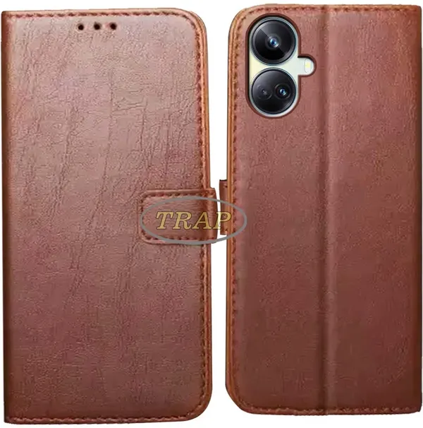 Brown_Artificial_Leather_Realme_10_Pro_Plus_Back_Cover