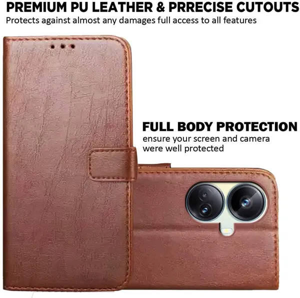 Brown_Artificial_Leather_Realme_10_Pro_Plus_Back_Cover