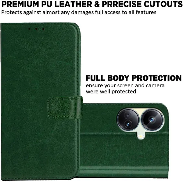 Green_Artificial_Leather_Realme_10_Pro_Plus_Back_Cover