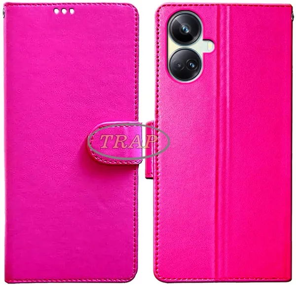 Pink_Artificial_Leather_Realme_10_Pro_Plus_Back_Cover