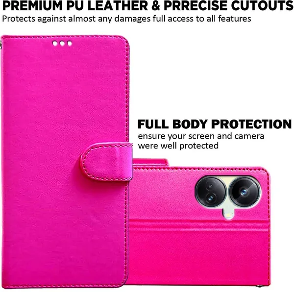 Pink_Artificial_Leather_Realme_10_Pro_Plus_Back_Cover