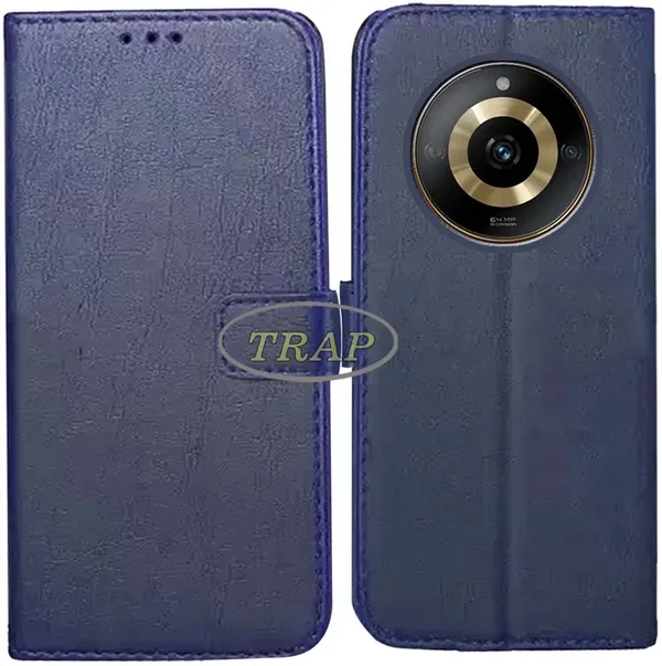 Blue_Artificial_Leather_Realme_11_5G_Flip_Cover