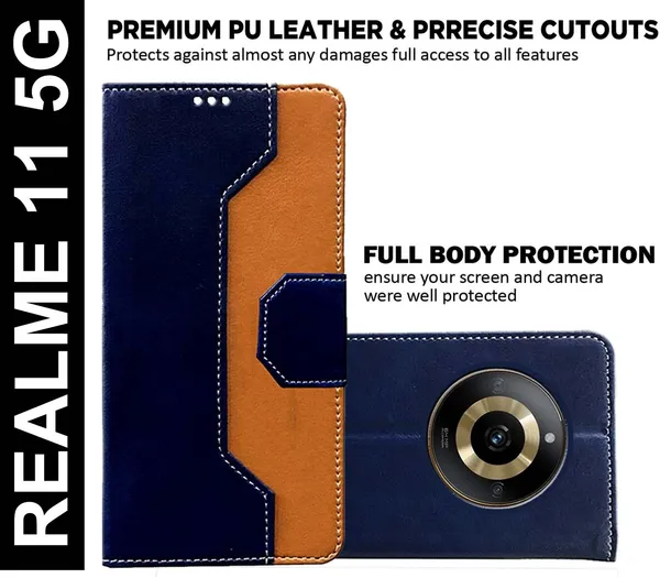 Multicolor_Artificial_Leather_Realme_11_5G_Flip_Cover