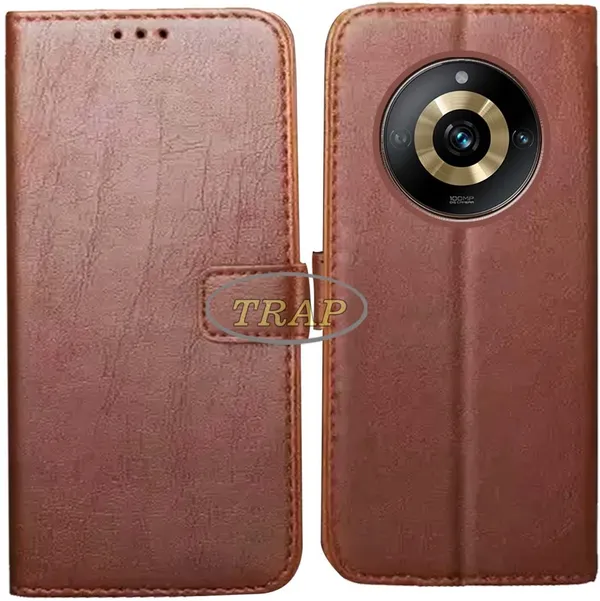 Brown_Artificial_Leather_Realme_11_Pro_5G_Flip_Cover