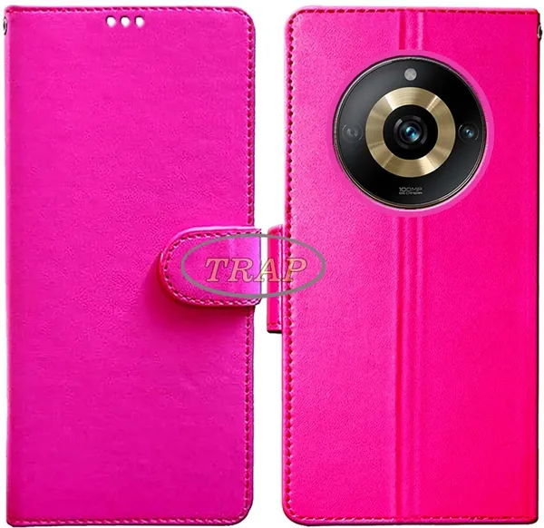 Pink_Artificial_Leather_Realme_11_Pro_5G_Flip_Cover