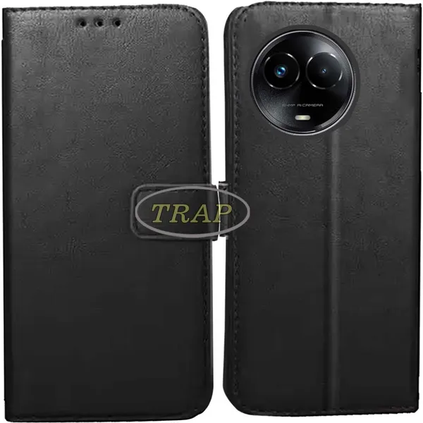 Black_Artificial_Leather_Realme_11X&C67&Narzo_60x_Back_Cover
